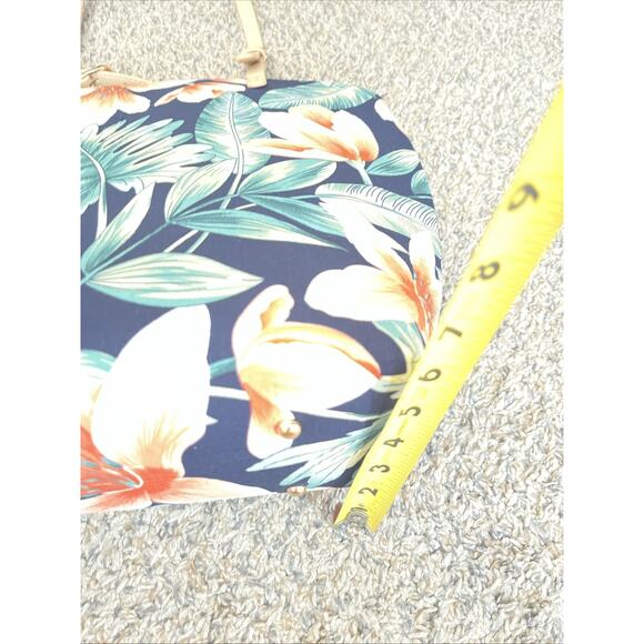 Hawaiian Floral Canvas Tote Bag Zipper Closure Hibiscus Flowers 💐 - Picture 10 of 11
